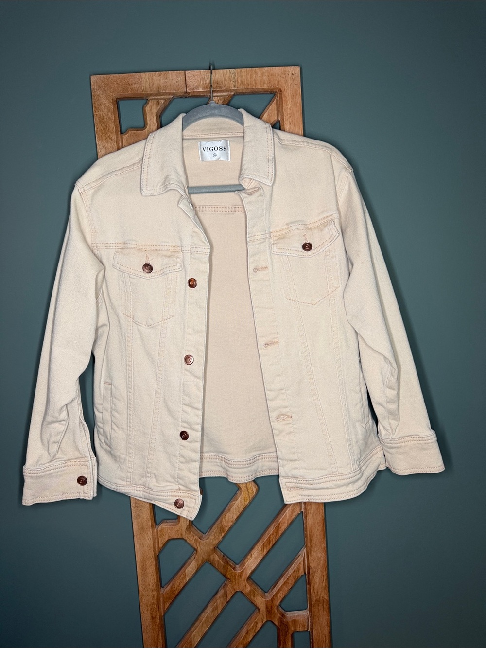Vigoss Women's Cream-Colored Denim Jacket